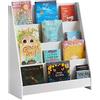 SoBuy Libreria Montessoriana per Bambini Scaffale Portagiochi Libreria da Terra Portariviste con 4 scomparti Porta Giochi Bambini Contenitori Bianco 80x30x88 cm KMB32-W