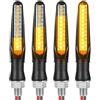 URAQT 4 indicatori di moto Flowing modalità lampeggiante luci indicatori di tornitura moto 12 V 12 LED universali impermeabile per scooter quad cruiser off road