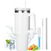 Toaren Tazza Termica 1200ml/40oz Con Cannuccia e Manico - Doppia Parete In Acciaio Inox per Auto, Bevande Calde e Fredde, Acqua, Caffè, Ufficio