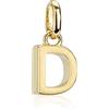 NKlaus lettera D piccola ciondolo in oro giallo 333 a 8 carati semi-opaco 7x6mm alfabeto 8871