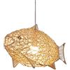 AHQX Lampada A Sospensione in Rattan E27 Lampadario A Pesce Intrecciato A Mano Creativo Moderno E Minimalista Lampadario Sospensione Ad Altezza Regolabile Lampadari Ristorante Camera Da Letto Soggiorno Bar