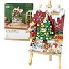MEIEST Set di mini mattoncini da costruzione 3D di fama mondiale per pittura ad olio, simulazione di particelle di pittura stereoscopica, giocattolo per la casa (Albero di Natale)