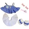niannyyhouse 20 cm bambola di peluche vestiti vestito sottoveste scarpe accessori principessa gonna set morbido peluche farcito giocattolo Dressup (blu)