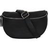 AMBRA Moda AmbraModa GLX1 - Marsupio unisex piccolo in vera pelle, Nero , m, Marsupio, marsupio a tracolla,