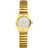 Silverora Orologio da donna con diamanti e orologio analogico al quarzo, cinturino elastico in acciaio inossidabile, argento