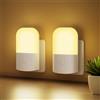 GRIFEMA GD101-2 [2 Pezzi] Luce Notturna per Bambini 3 Livelli di Luminosità Regolabili, Luce Notturna con Sensore di Luce per Cameretta, Bagno, Corridoio, Cucina, Scale, 2700K Bianco Caldo