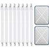Carehabi Tenditori per Lenzuola Regolabili, 8 Pezzi, 30-120 cm, Elastici per Lenzuola, Colore Bianco, con Clip in Metallo, per Lenzuola Letto Ferma Lenzuola