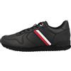 Tommy Hilfiger Iconic Runner Leather FM0FM04281, Sneaker da Corsa Uomo, Nero (Black), 40 EU