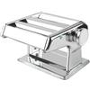 Avilia Macchina Manuale per Pasta Fresca con Maniglia Removibile - Macchina per la Pasta con 9 Posizioni di Taglio per Spaghetti e Lasagna, in Acciaio, 20x15x25cm