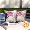 DecorMommt Copricuscini Federe Cuscini Divano 45x45 Foglie di Tartaruga Viola Stampa Botanica Copricuscini Impermeabili Cuscini Set da 2 Fodere Cuscini Lino per Federe del Divano del Soggiorno