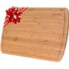 BlauKe Tagliere da Cucina in Legno di Bamboo con Scanalatura per Succhi (Extra Grande 45x31cm) - Tagliere in Legno per Carni, Verdure, Formaggi, Aperitivo - Vassoio da Portata in Legno di Bambù Professionale