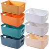 NCRGB 7 Scatole Portaoggetti 30x20x12cm, Organizer Multifunzione per Cucina, Bagno, Ufficio, Plastica, 7 Colori