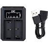JJC Adattatore per caricabatterie doppio USB per Olympus OM-D E-M1 Mark II, E-M1 Mark III, E-M1X Fotocamera per Olympus BLN-1 Batteria di ricambio per Olympus BCH-1 Caricabatterie