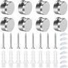 YIXISI 8 Pezzi 3-4 mm Supporto Vetro Clip in Lega di Zinco, Supporto Vetro Clip per Specchi da Bagno, Clip per Specchio da Bagno, con Tasselli e Viti, per Specchio e Vetro Spessi 3-4 mm