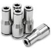 Bwintech 5 pezzi da 6mm a 8mm di tubazione OD in ottone nichelato riduzione diritta per collegare il raccordo a pressione pneumatico
