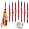 TRUEIN 8 Pezzi Set di Cacciaviti Isolati, 14 in 1 VDE Set Cacciaviti Professionali con Impugnatura Morbida, Cacciaviti Elettricista Cacciavite Intercambiabile Magnetica da Elettricista Set