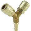 QWORK® Distributore di Aria Compressa a 2 vie con Connettore rapido aria compressa Filettati da 1/4 di Pollice y Raccordo a Innesto