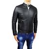 Mat Sartoriale Giubbotto Pelle Uomo Bomber Uomo Ecopelle Nero Black Giubbino Super Aderente Moto Rider (S, Nero)