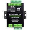 Waveshare 4-Ch RS485 to RJ45 Ethernet Serial Server, 4 Channels RS485 Independent Operation, Rail-Mount Industrial Isolated Serial Module, Modbus Gateway, PoE Ethernet Port