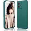 DESSEN Cover per Motorola Moto G84 5G - Liquido Silicone Custodia con Fodera Microfibra Antigraffio Morbida TPU Antishock Protettiva Case Sottile e Flessibile Cover, Verde Scuro