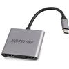 HBAVLINK Adattatore da USB C a HDMI 4K 60Hz, display esteso splitter HDMI per doppio monitor HBAVLINK, adattatore da USB-C a doppio HDMI per laptop, hub USBC MST compatibile con Thunderbolt 3.0/4.0