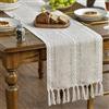Artoid Mode Runner da tavolo bohémien con latte beige in stile rustico con nappe, lavabile, decorazione per la tavola, festa, compleanno, San Valentino, matrimonio, decorazione, 33 x 243 cm