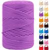LEREATI Cordino per Borse Uncinetto, Corda Macrame 3mm x 170m Corda in Poliestere Filo Macrame, Macramè Filo Cordoncino per Borse a Uncinetto, Fai Da Te, Regalo per Maglieria (Viola Chiaro)
