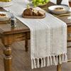 Artoid Mode - Runner da tavola in stile Boho, colore latte beige, in stile country, con nappe, decorazione per la tavola, lavabile, per feste, compleanni, San Valentino, matrimoni, 33x143 cm