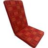 Marvin Cuscino per Poltrona Sedia Sdraio Relax RIO da Giardino Esterno Tessuto Cotone Imbottito Reclinabile Sfoderabile (Rosso Scozzese, Alto)