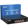 YuanLey 10G Switch Ethernet 5 Porte, RJ45 da 10Gbps, Supporto di Auto-Negoziazione di Velocità 10G/5G/2,5G/1G/100M, Capacità di Commutazione 100G, Switch Non Gestito Montabile su Rack, Plug and Play