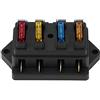 Kuuleyn Portafusibili 12v, Scatola Portafusibili 4 Vie, Scatola Portafusibili, Portafusibili a Lama per Circuito da 12-24 V con Fusibile da 5 a + 10 a + 15 a + 20 a
