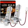 SageSunny Lampadina LED H3 Abbagliante Bianco 6000K, 9-36V, 6 Chip CSP, Mini Formato 1:1, Plug and Play, Predisposizione per Canbus, LED H3 per fendinebbia, DRL, Sostituzione alogena, Confezione da 2