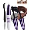 LYSdefeu Mascara Nero e Marrone in fibra di Seta 5D-2 Colori Mascara Spesso Volumizzante E Allungante,Set di Mascara Colorato Waterproof Lunga Durata Con Pennello Per Ciglia,Creando Un Glamour Trucco Occhi-1+2