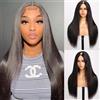 Yavida Parrucca donna capelli veri umani seta V part wig Straight wigs Upgrade u part wig human hair wig Parrucca liscia per le donne Facile da indossare senza colla no lace front glueless wig （24inch）