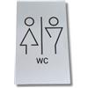 Design MG TE000-WMR Targhetta in acciaio inox BAGNO UOMO/DONNA collezione Tech