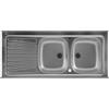 Colavene - Lavello in acciaio inox doppia vasca e sgocciolatoio 135x60cm - 101310V
