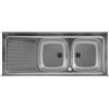 Colavene - Lavello in acciaio inox doppia vasca e sgocciolatoio 150x60cm - 101510V