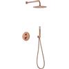 Imex rubinetteria - Set doccia da incasso a parete TERMOSTAICO a 2 vie serie MONZA cromato - GTM039 : Colore Rubinetteria Imex - Oro rosa spazzolato
