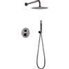 Imex rubinetteria - Set doccia da incasso a parete TERMOSTAICO a 2 vie serie MONZA cromato - GTM039 : Colore Rubinetteria Imex - Nero (Black Gun Metal)