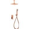 Imex Rubinetteria - Kit doccia PISA completo di miscelatore con deviatore in oro rosa spazzolato braccio a soffitto GPC061/ORC