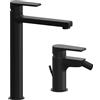 Mariani Rubinetterie Rubinetterie Mariani - Artic set lavabo d'appoggio + bidet nero opaco