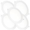 JANDEI - Confezione da 5 faretti LED da incasso rotondi, 18W, 1500 lumen, extrapiatti 13 mm, foro di montaggio Ø200-205 mm, con trasformatori inclusi (bianco freddo 6000k)