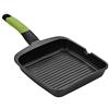 BRA Prior - Bistecchiera Grill, in Alluminio Pressofuso con Rivestimento Antiaderente Teflon Classic con Righe 28 Cm Nero