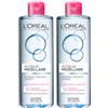 L'OREAL PARIS L'Oréal Paris Skin Expert Acqua Micellare Deterge Strucca Lenisce Adatta a Pelli Sensibili per Viso Occhi e Labbra Formula Senza Risciacquo e Ipoallergenica - 2 Flaconi da 400ml