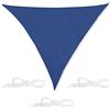 Relaxdays Tela Triangolare, Misure 6x6x6 m, Impermeabile, Anti UV, Corde di Supporto, Terrazza e Giardino, Blu