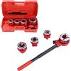 KATSU Tools Kit di filettatura per tubi idraulici Set di filettatrici manuali in acciaio per idraulici con 4 filiere 1/2 3/4 1 1-1/4. per l'installazione di tubazioni acqua e gas KATSÙ 318504