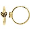 GOLD ART Orecchino a cerchio con cuori in diamanti neri