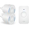 ELRO DB2000 - Set campanello radio con due ricevitori plug-in compatti - portata 200 metri - IP65 impermeabile - 64 melodie - bianco