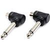 Hosa GPR-123, Right-angle Adaptors, RCA to 1/4 in TS, 2 pc