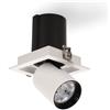 M LEDME Faretto Led da incasso Tube Square 12W Cornice quadrata bianca Apertura 36 gradi Bianco neutro 4000K M LEDME